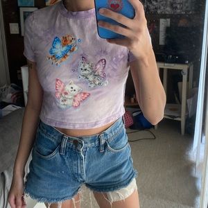 butterfly kitten baby tee